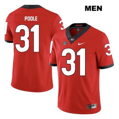 Men's Georgia Bulldogs NCAA #31 William Poole Nike Stitched Red Legend Authentic College Football Jersey CPJ1454AB